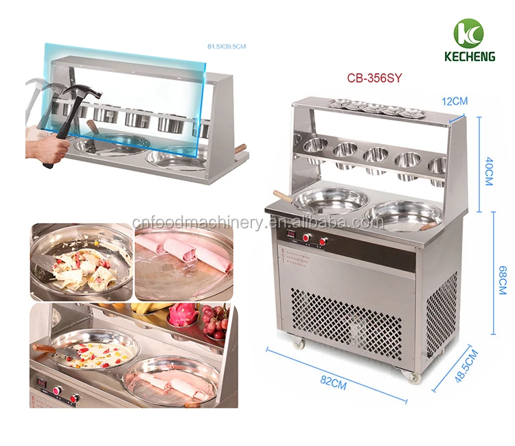 Frozen Roll Single Fried Ice Cream Machine Roll Fry Ice Cream Machine