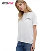 OEM Basic casual style 100% pima silk screen printing white custom women tshirts cotton