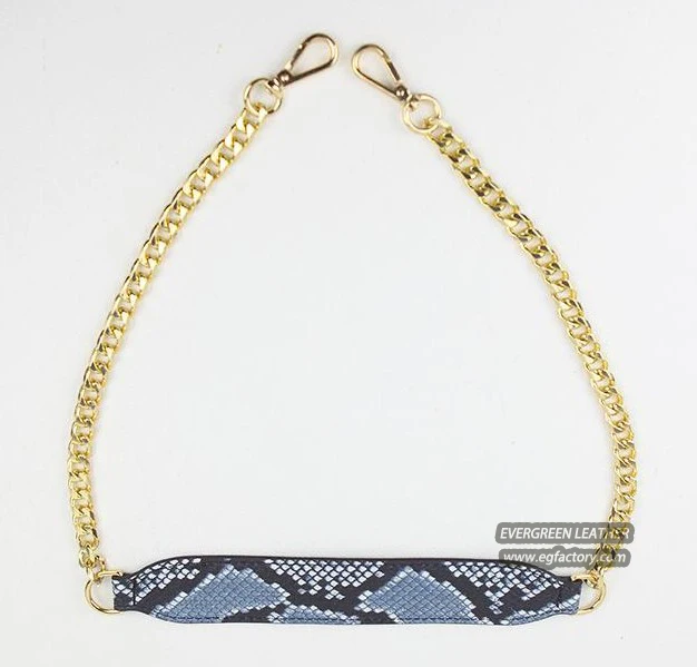 Handbags gold shoulder chain with snake pattern PU strap ST023