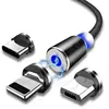 Golden Sky Colorful 3A Fast Charge Line Phone Charger Usb Charging Nylon 1M Micro Usb Type-C Ios Cable 3 In1 Magnetic Data Line