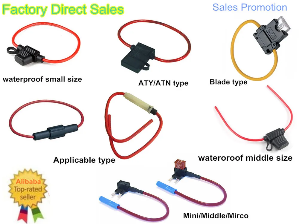 Best Quality 12v Automotive Atc Car Blade Inline Fuse Holder With 10