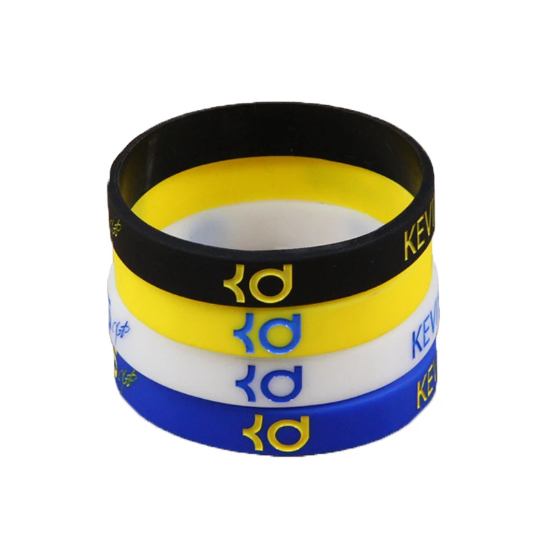 Custom hip-hop wristband strap slide motion silicone basketball bracelet rubber ring tide men Bracelet