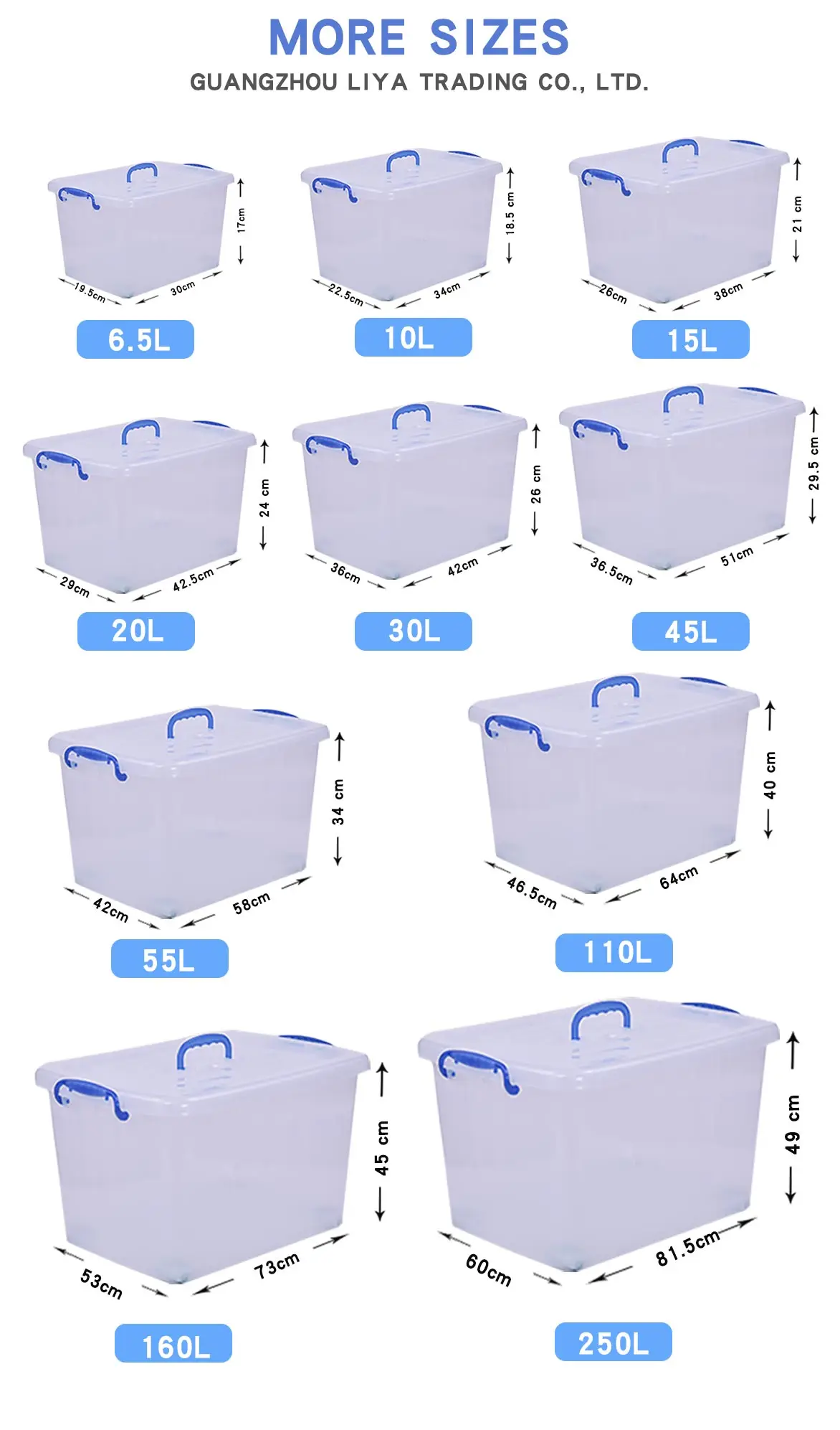 Multifunction Pp Plastic Storage Box 5 Container 50 Liter,Empty