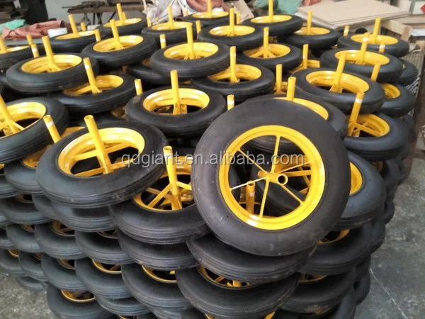 14 inch solid rubber coated wheelbarrow wheels