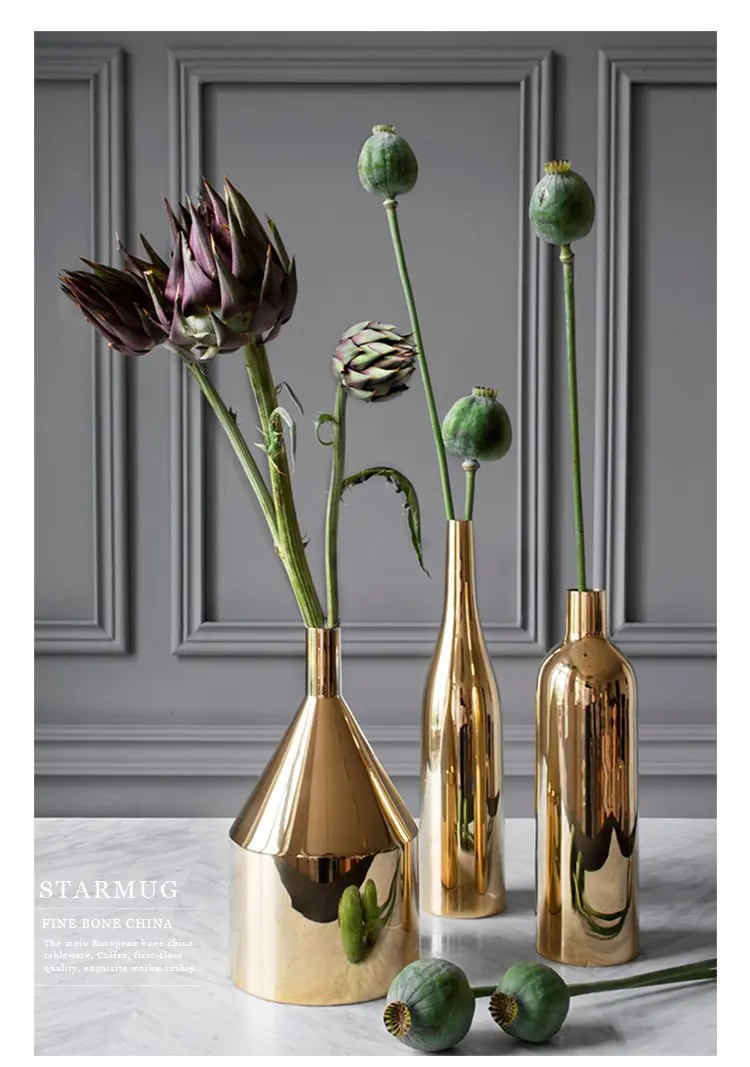 Porcelain Luxury Electroplated Gold Vase Malaysia Home Decoration Buy