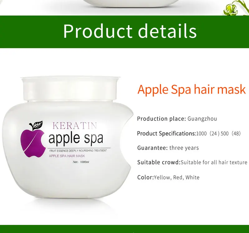 High Quality Smoothing Keratin Treatment Cream Apple Spa Hair Mask - Buy  Apple Spa Hair Mask,Apple Spa Hair Cream,High Quality Keratin Treatment  Cream Product on 