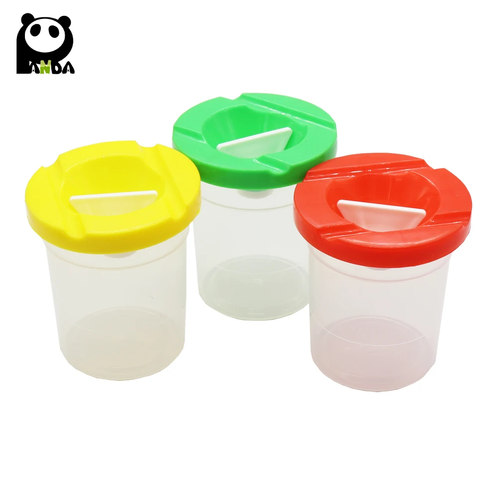 Transparent Plastic Paint Pot With Lid Brush Wash Pot Buy Brush Wash