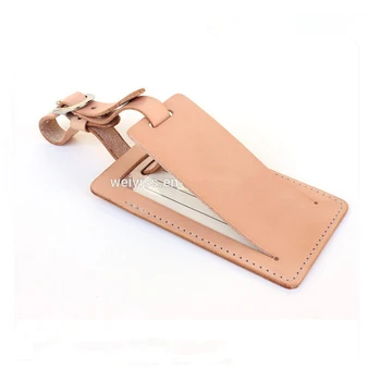 tan luggage tag