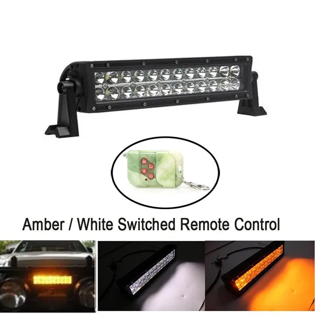 Flood Combo Beam White & Amber 13.5 Inch 72w Dual Color Strobe Flashing