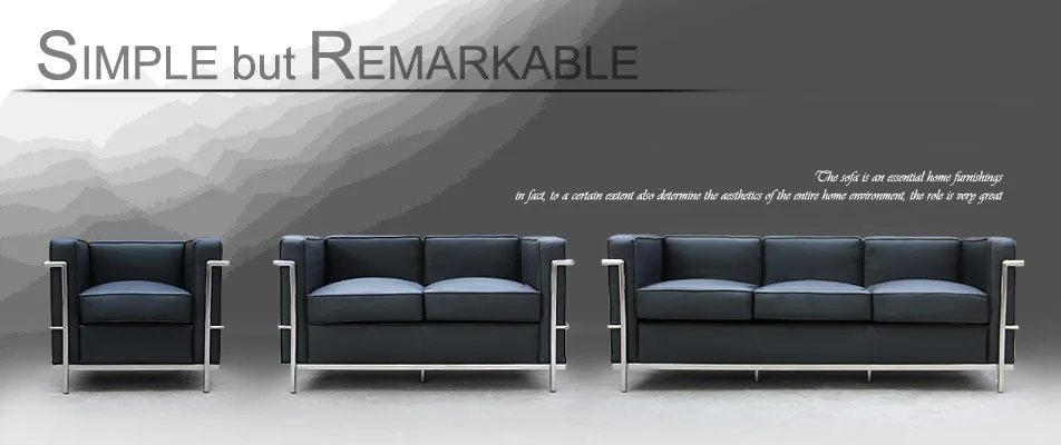 Home Furniture Designer Le Corbusier 1 Seat Modern Real Leather Sofa Home Furniture Designer Le Corbusier 1 Seat Modern Real Leather Sofa