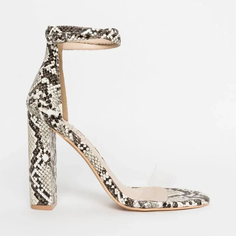 Big size sexy snake print Lady dress shoes women high heel shoes for party
