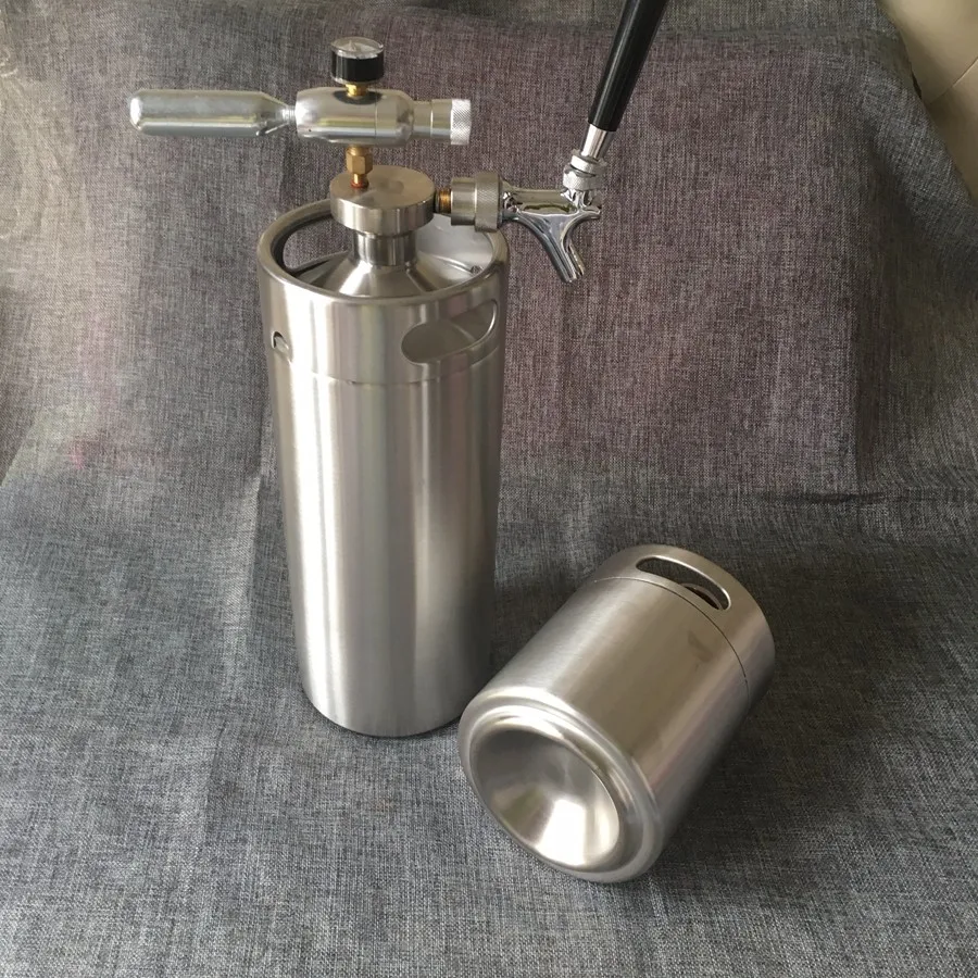 Draft Beer Homebrew Keg 4l Stainless Steel Keg Growler With Rim Handle