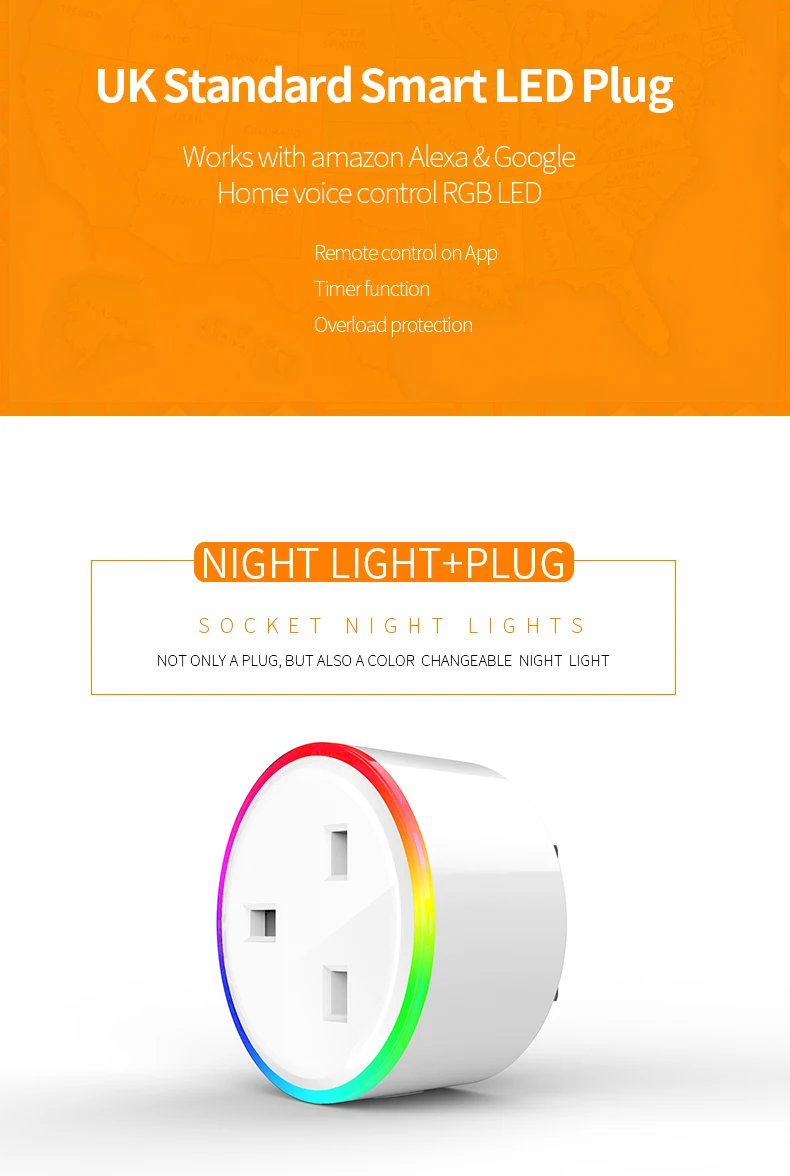 GHome Smart Mini Smart Plug, WiFi Outlet Socket Works with Alexa and Google  Home, Remote Control with Timer Function, Only Supports 2.4GHz Network, No