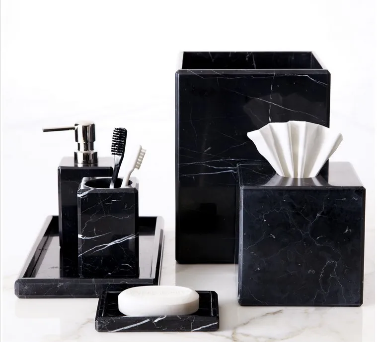 noir marbre bain ware salle de bains accessoires ensemble noir marbre bain ware salle de bains accessoires ensemble