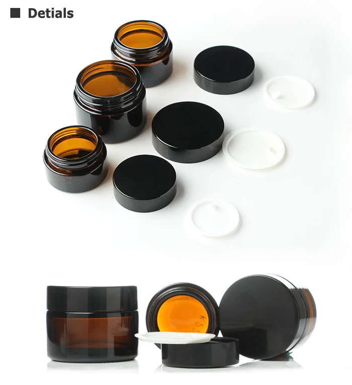 100ml Brown Cosmetic Jar 100g Glass Jar Amber For Bath Salts Packaging