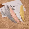 Wholesale custom new Creative Gifts Copper Book Marks Metal Feather Bookmark