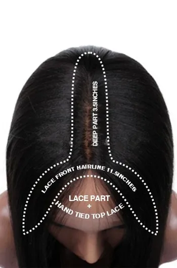 Premier Middle Part Indian Remy Long Black Straight Human Hair Wig For Black Men