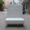 white leather high back chair with buttons XYN435