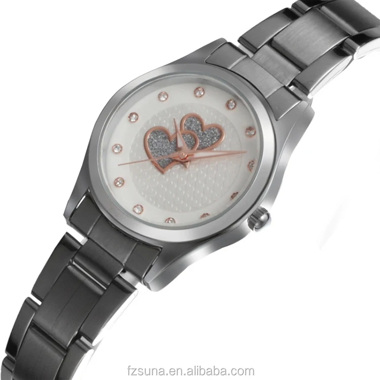 Low Price Hand Watches For Girls Stainless Steel Love Face Watch Skone