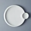 2019 Wholesale White Ceramic Dinner Plate, Hotel Use Serving Plate With Saucer/