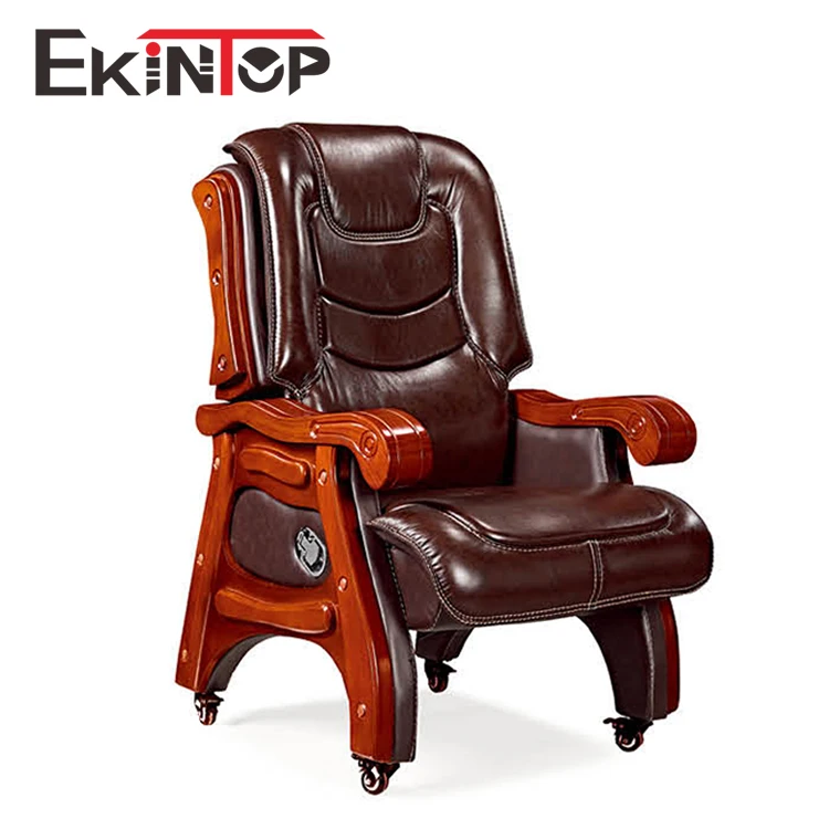 Solid wooden armrest lift executive chair