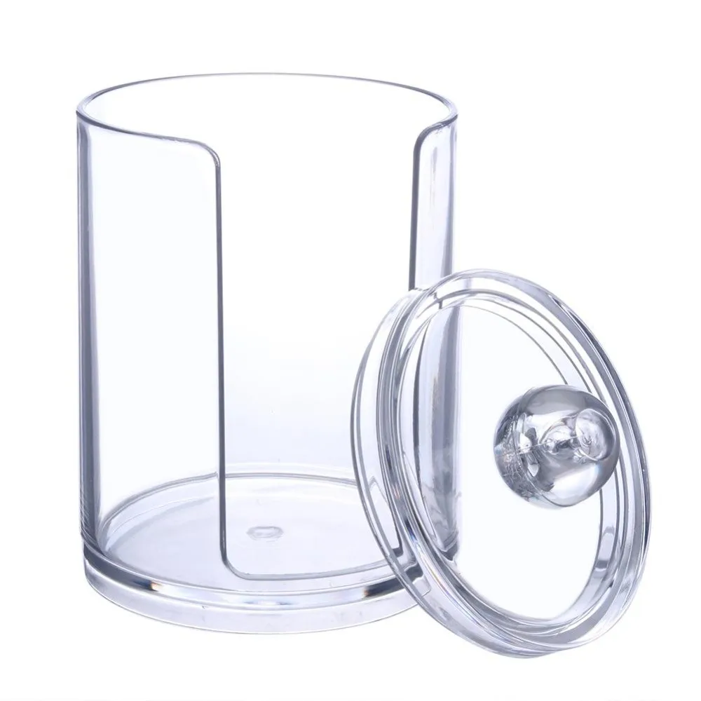 Clear Round Acrylic Cotton Pads Dispenser Good Quality Cotton Wool