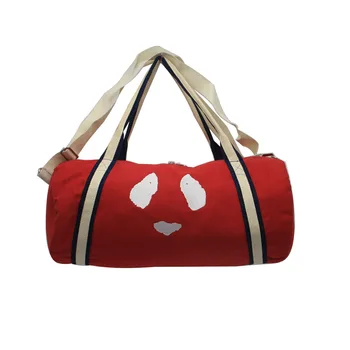 Custom Leisure 21 Red Cute Emoji Style Duffle Bags Women S Handle Sports Canvas Bag With Adjule Shoulder Strap
