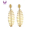 AIDAILA High Polishing Korean Fishbone Real 18k Gold Plating Fashion Drop Statement Earrings