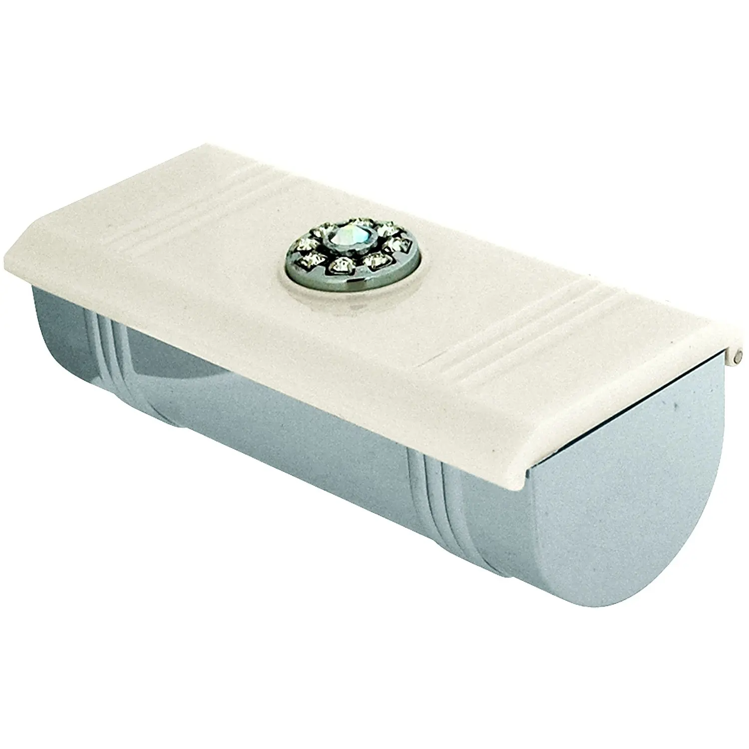 FMG Cream High Gloss Lip Stick Case Holder With Swarovski Elements in Gift Presentation Box SC1182 by FMG