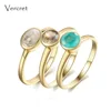 Artilady 925 sterling silver jewelry with aqua calci and rainbow moonstone ring set for girlfriend