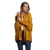 Acrylic Fibers Solid Color Long Sleeve Batwing Plus Size Knit Sweater Cardigan