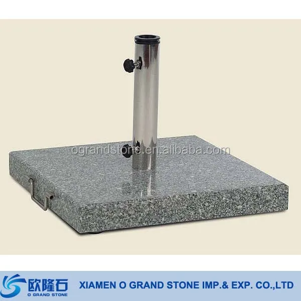 Outdoor Black Round Granite Parasol Umbrella Base Parts Wite Wheels