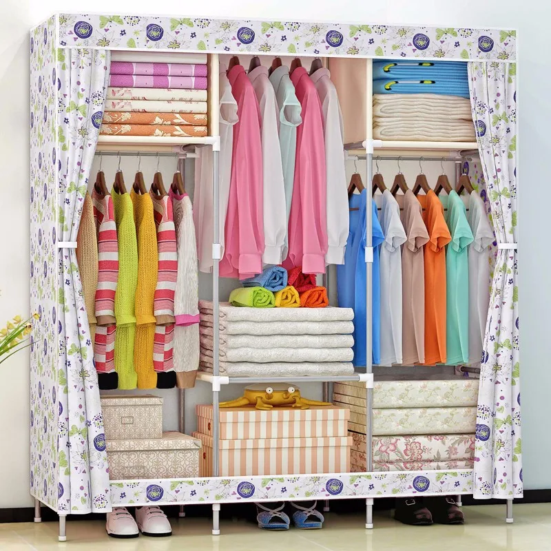 Wholesale Kids Bedrooms Furniture Cheap Clothes Folding Fabric Wardrobe