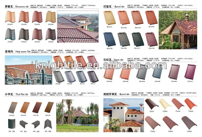 Mixing Roofing Colored Clay Roof Tile Spanish Style Tiles Shingles 