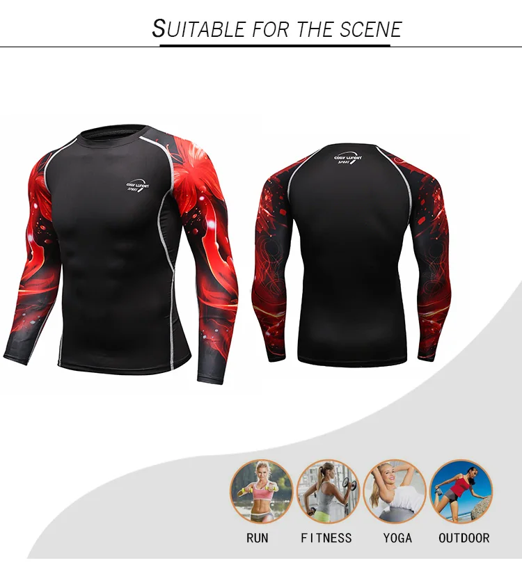 Men Custom Made Rashguard Sportswear Mma Bjj Long Sleeve Rash Guard