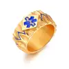 Men's Titanium Steel Ring Exaggerated Retro Large Face Wide Medical Marker Index Finger Ring