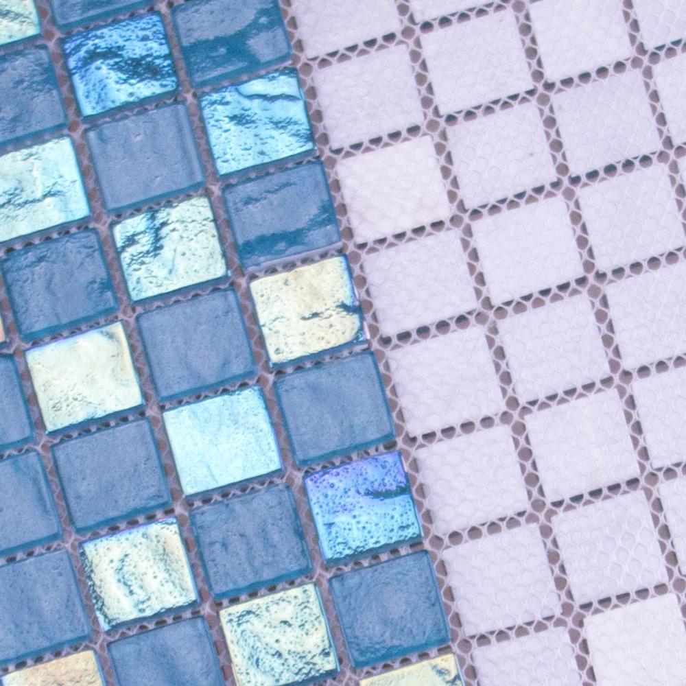 Màu xanh tinh thể thủy tinh mosaic gạch giá rẻ hồ bơi gạch backsplash
