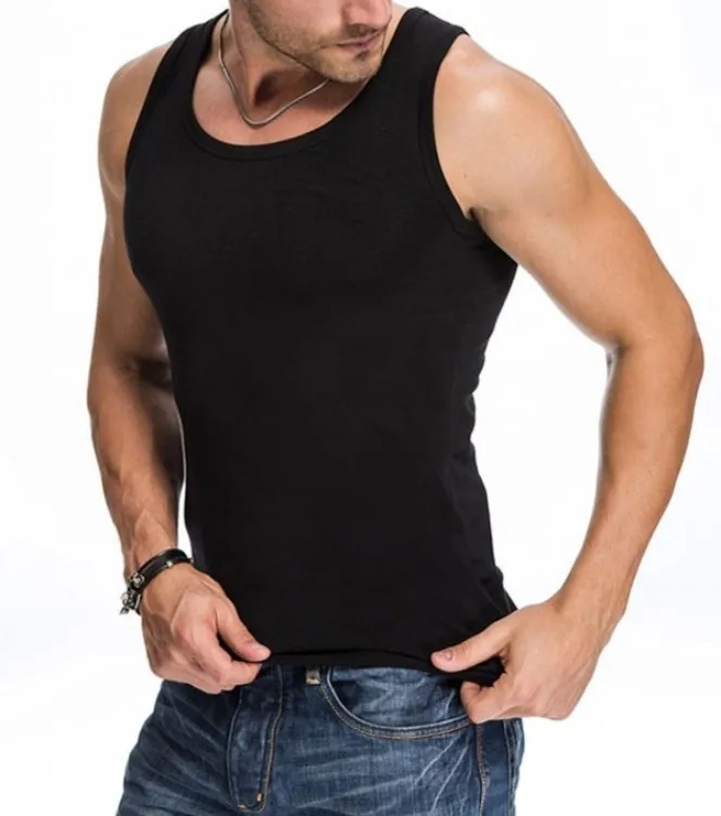 Wholesale Mens Custom 100% Cotton Black Plain Fitness Blank Tank Top - Buy Blank Tank Top,Custom 