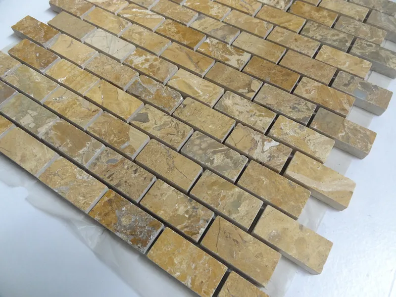 Quality Subway Marble Mixed Mosaic Tile on Mesh Designed in Italy