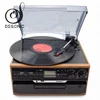 Desonic OEM Popular Retro WoodenTurntable record player programable CD USB MP3 play cassette radio