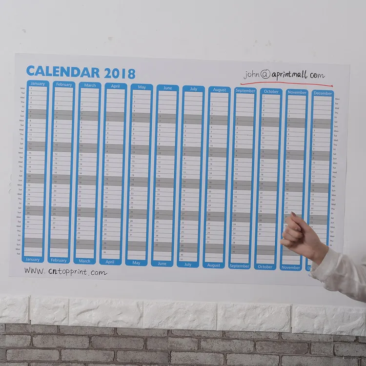Large/big Size Yearly Holidays Wall Calendar Printing 2019 - Buy ...