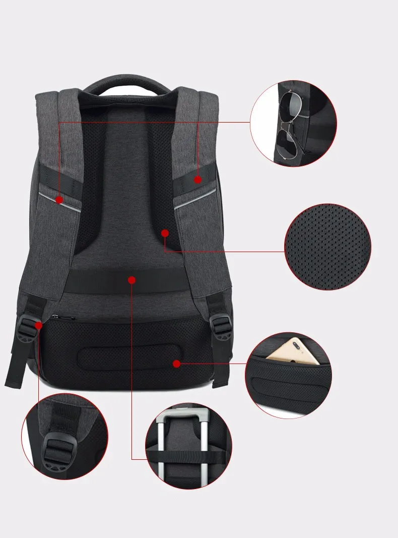 Charging Hidden Compartment Backpack Travel Security Backpack With