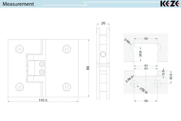 Heavy duty glass shower door hinges for glass shower door