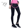 double deck layer elastic yoga pants with shorts running fitness wholesale high waist digitalprinting sports yoga leggings women