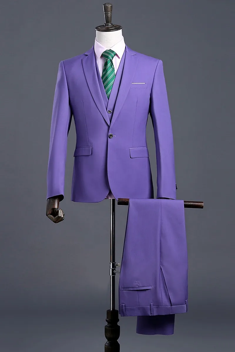 muriel lester 深蓝色男士西装修身新郎礼服西装定制浅蓝色男士婚礼