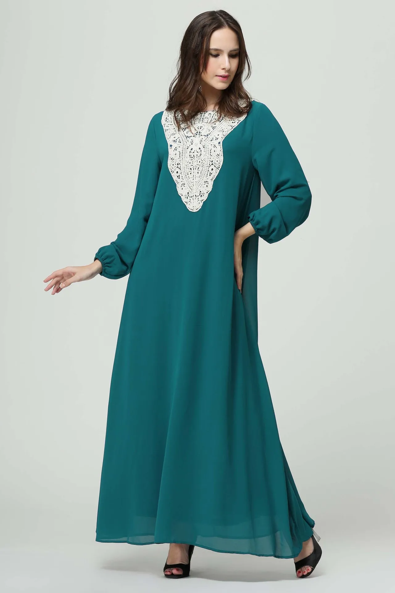 New Model  Long Sleeve Double Fabric Loose Dubai  Abaya  