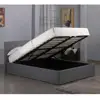 3ft, 4ft, 4ft6, 5ft Fusion Grey Linen Fabric Ottoman Storage Bed Double Single King Storage Bed (4FT Storage Bed)