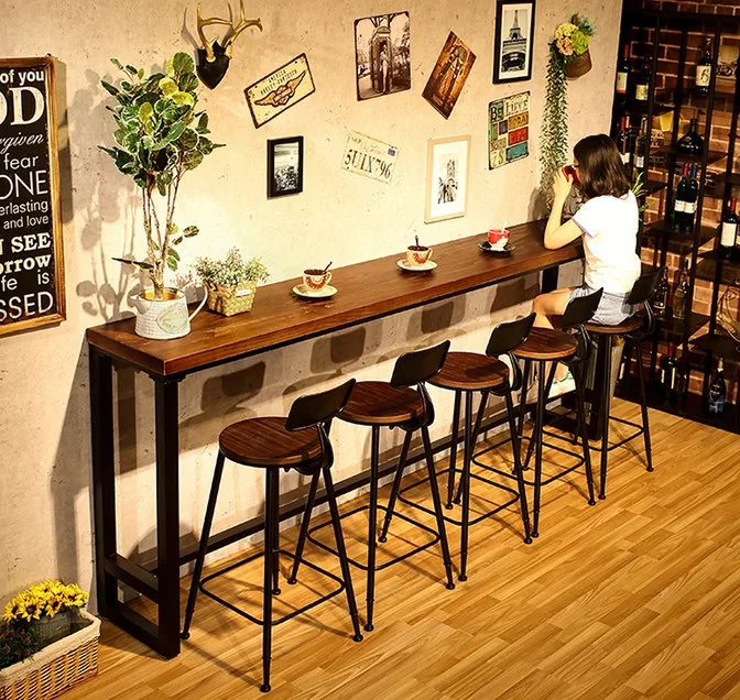 Industrial Wooden Long Bar Table Cocktail Table Buy Long Narrow Bar Tables,Interactive Bar