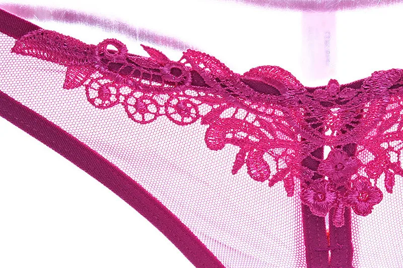 Women Underwear Thong Lace Crotchless Sexy G String Panties Female 