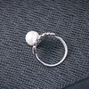 925 silver Specific Trend Leaf Shape Opening Pearl Finger Ring For Valentine's Gift